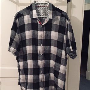 Men’s Bugatchi XL short sleeve linen button up